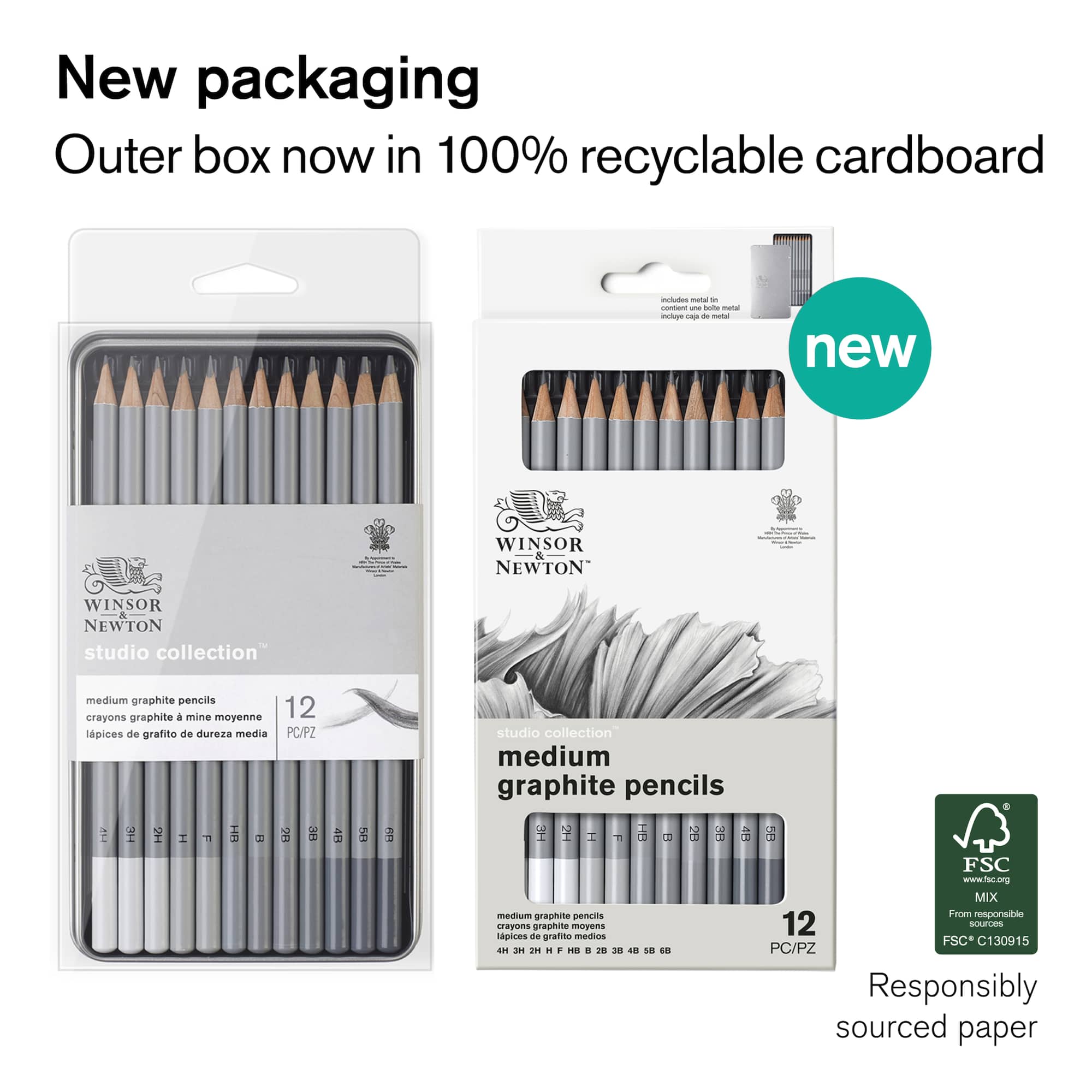 Winsor & Newton™ Studio Collection™ Graphite Pencil Tin Set